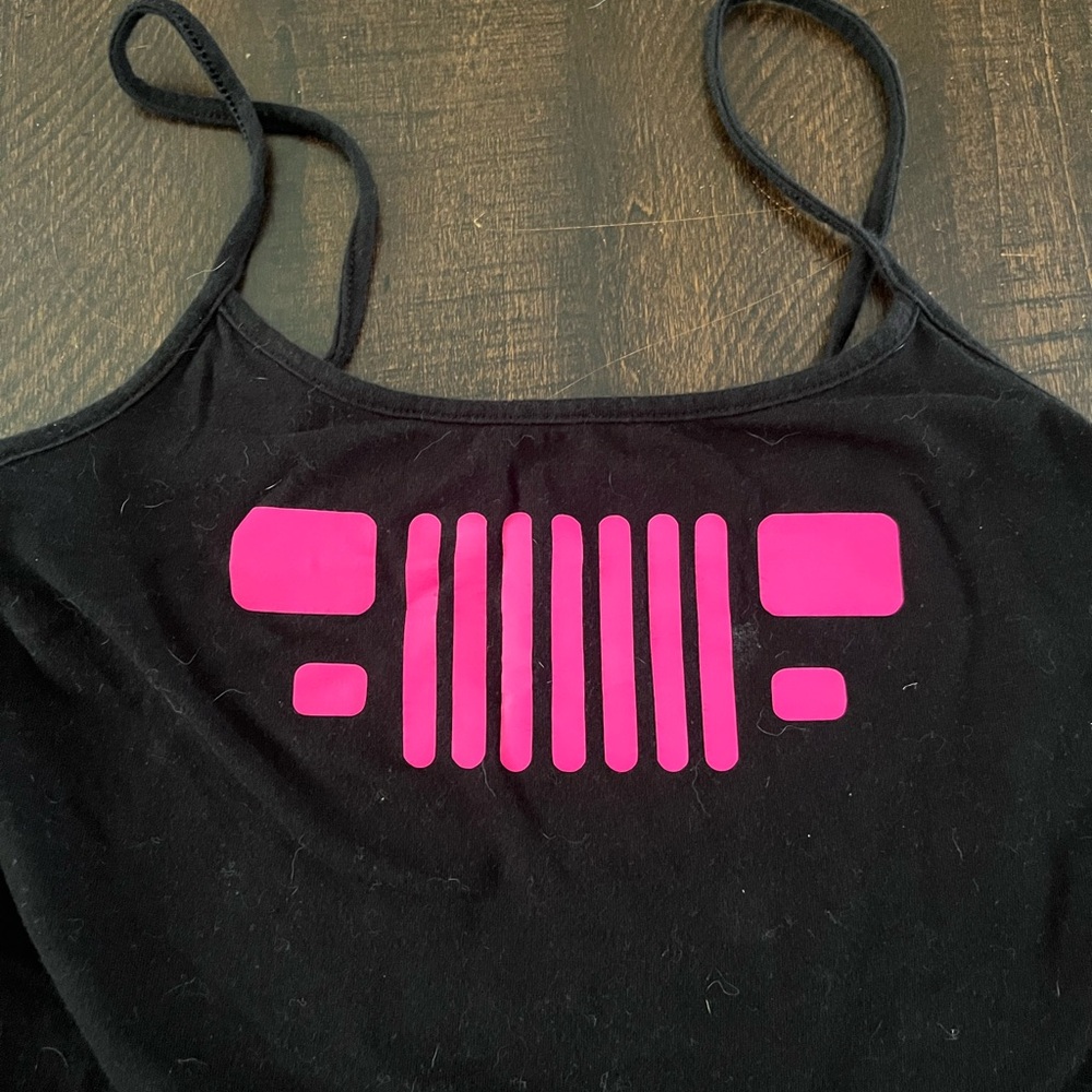 Pink Jeep Wrangler Grill Tank Top